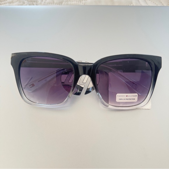 Tommy Hilfiger Women's Gradient Black and Purple Sunglasses - Picture 1 of 9